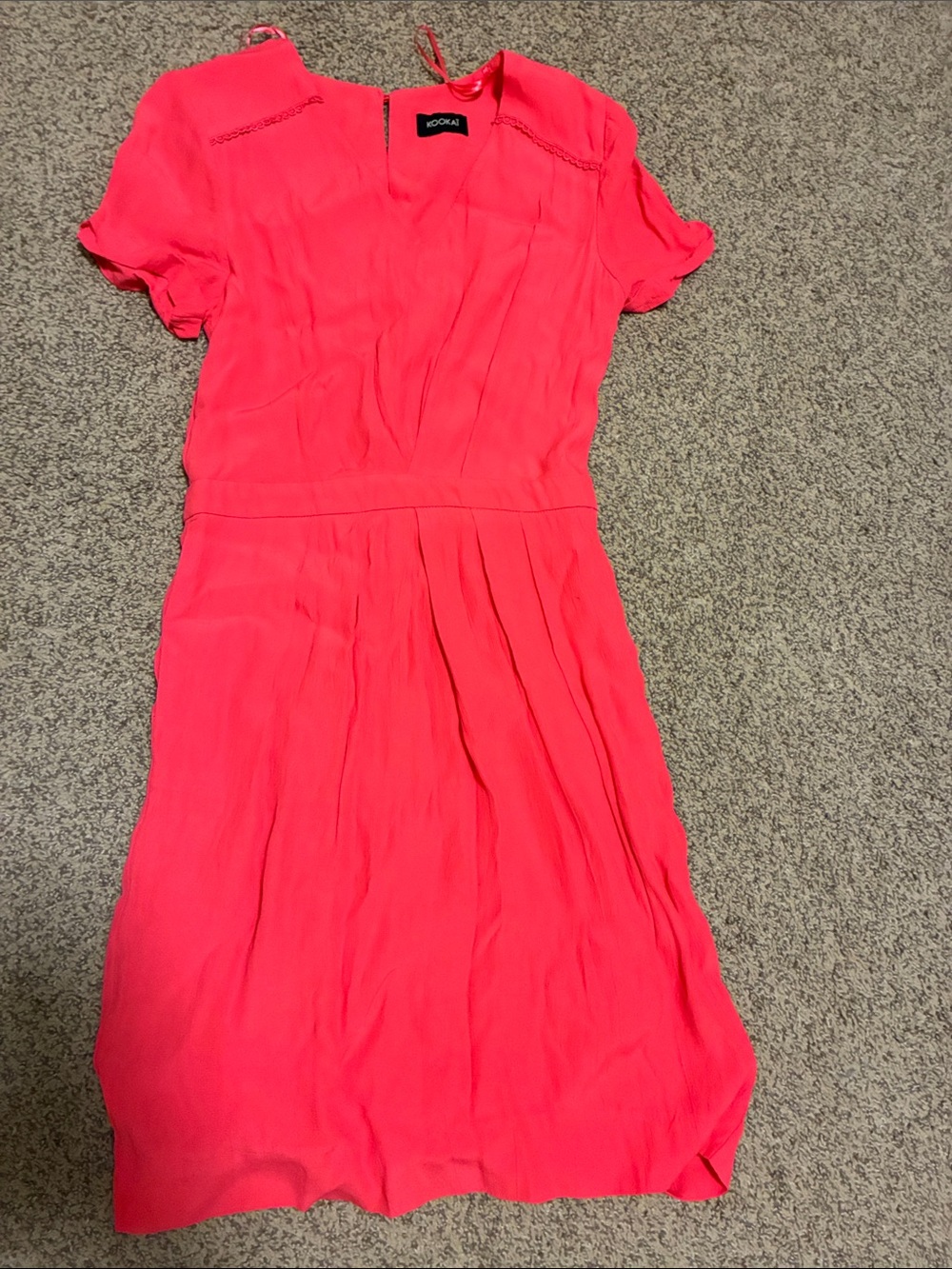 Kookai Coral-Pink Short Sleeve Midi Dress
